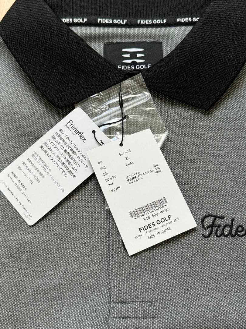 【新品　未使用】　FIDES GOLF ポロシャツ XLサイズ グレー/ブラック