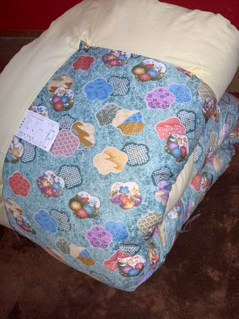 西川生地綿100%サテン手造り綿わた入りシングル掛布団155x200cmカバー付