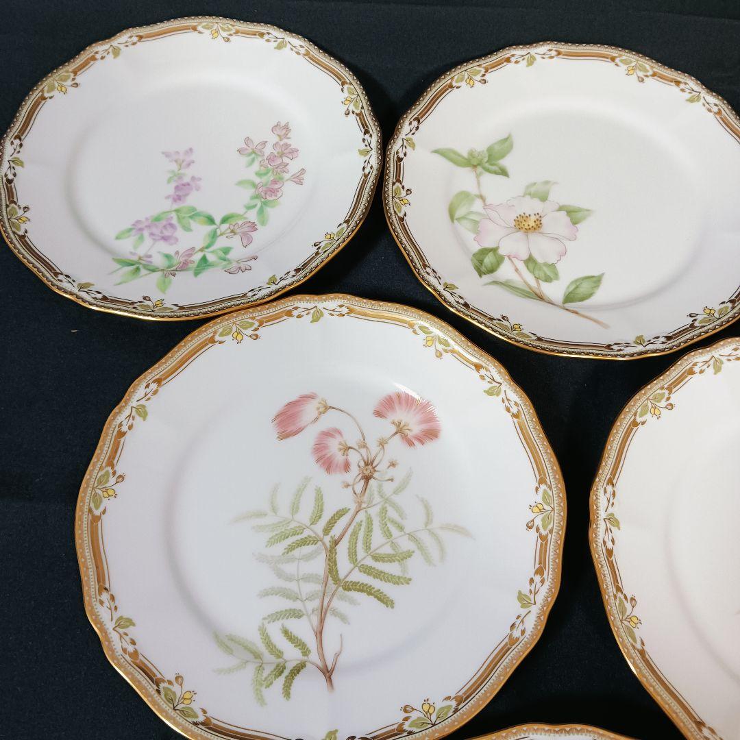 ノリタケ　ガラコンテッサ　中皿　6客　未使用　金彩　花　プレート