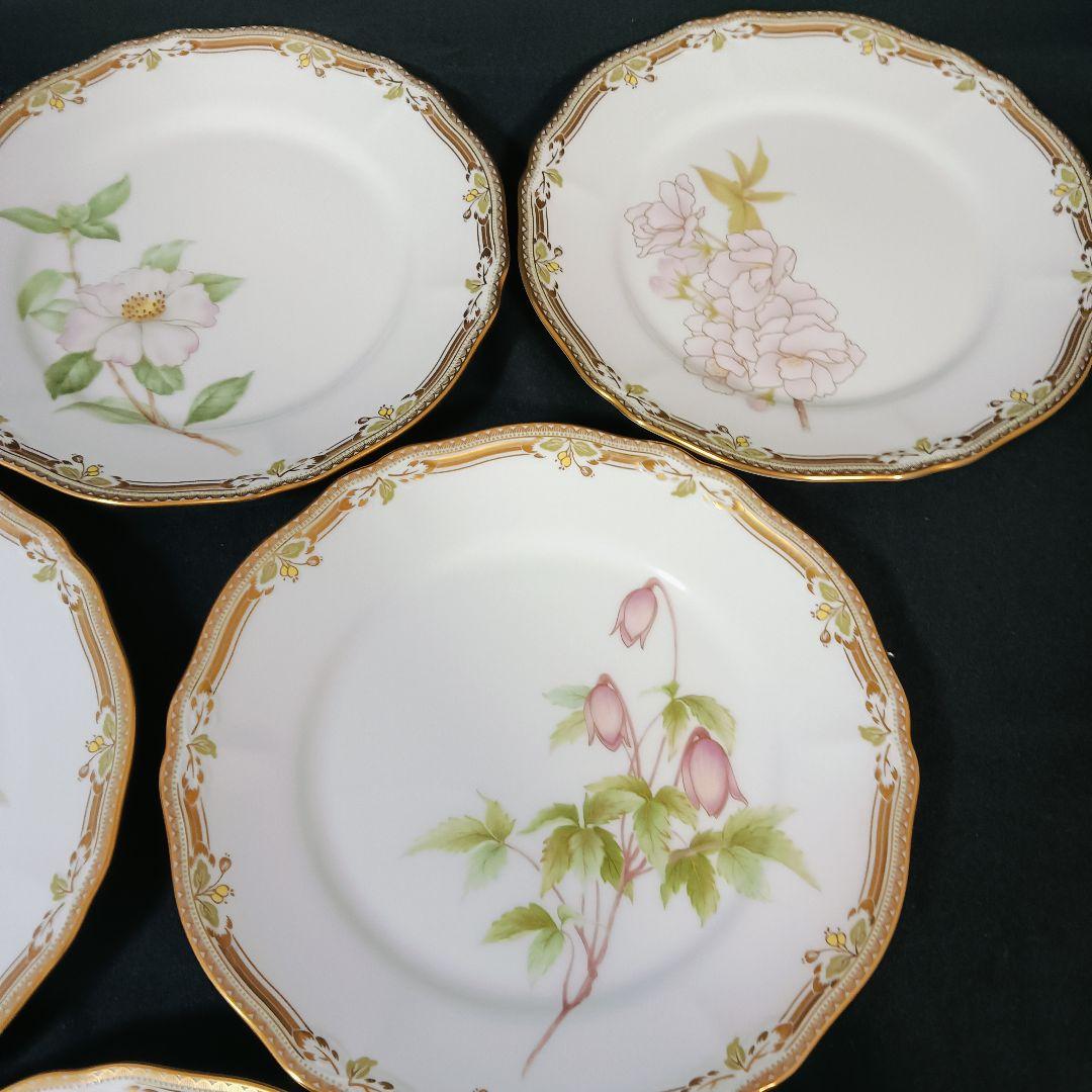 ノリタケ　ガラコンテッサ　中皿　6客　未使用　金彩　花　プレート