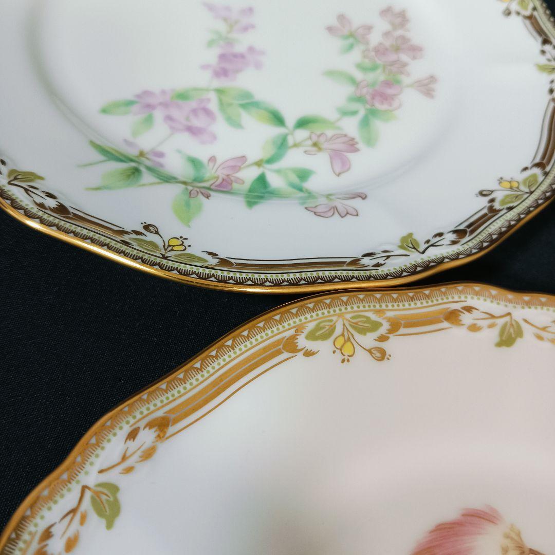 ノリタケ　ガラコンテッサ　中皿　6客　未使用　金彩　花　プレート