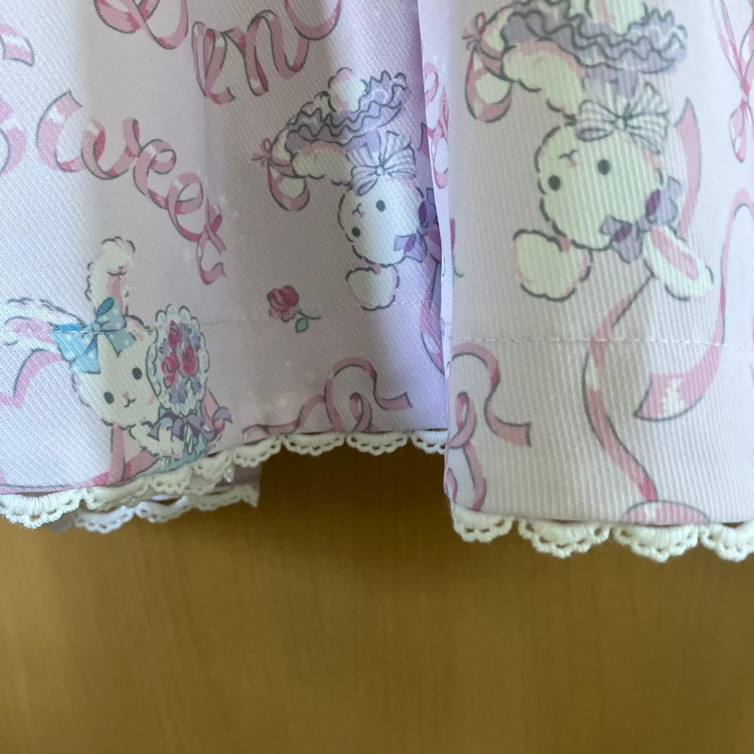 メゾピアノ　35th 復刻ウサギバレエ柄ジャンパースカート