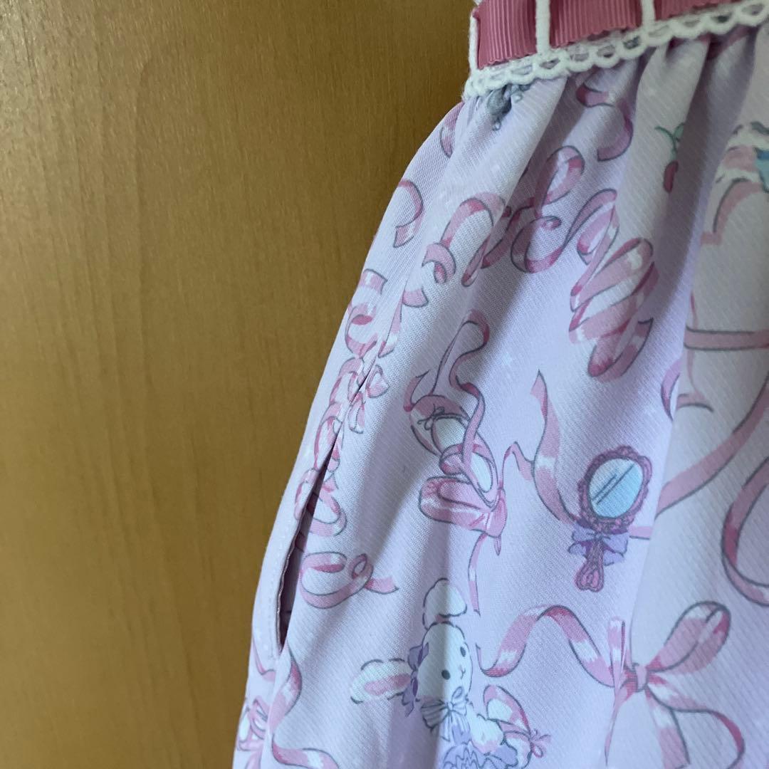 メゾピアノ　35th 復刻ウサギバレエ柄ジャンパースカート