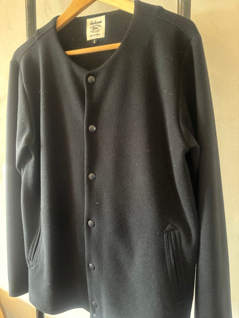 JACKMAN JM7641 ジャージー カラーレス ジャケット /L/BLK