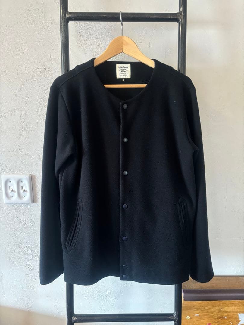 JACKMAN JM7641 ジャージー カラーレス ジャケット /L/BLK