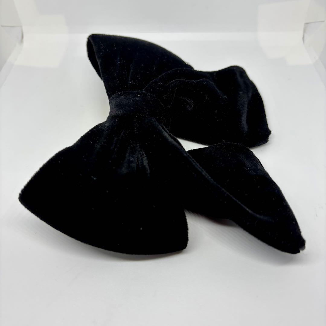 【美品】アレクサンドルドゥパリ バレッタ リボン ベロア 黒 ヘアアクセ