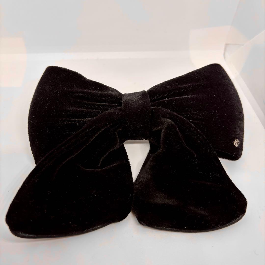 【美品】アレクサンドルドゥパリ バレッタ リボン ベロア 黒 ヘアアクセ