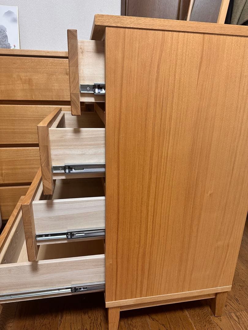 あいあい様限定品/無印良品//4段チェスト/天然木/タモ材