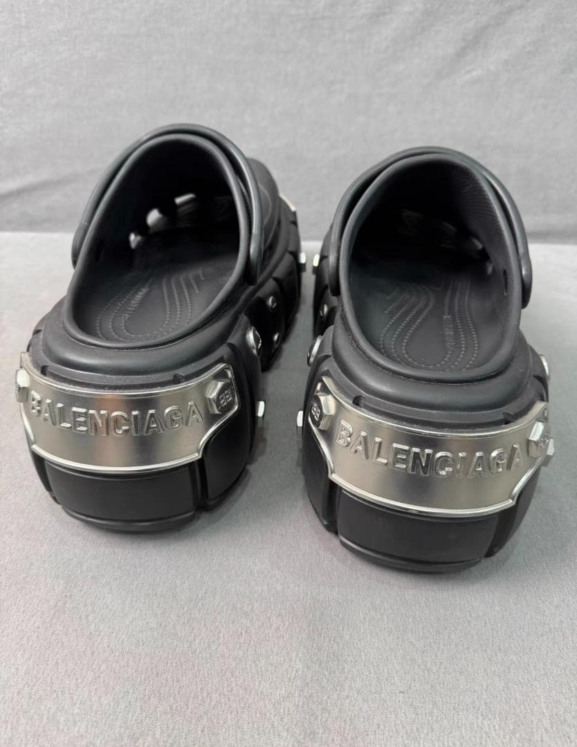 厚底ブラッククロッグサンダル ストリート系 箱付き サイズ42