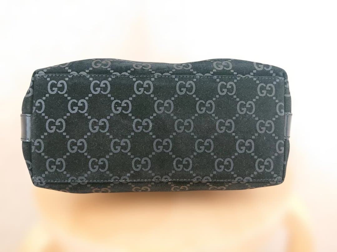 GUCCI スエード GG ショルダーバッグ 黒
