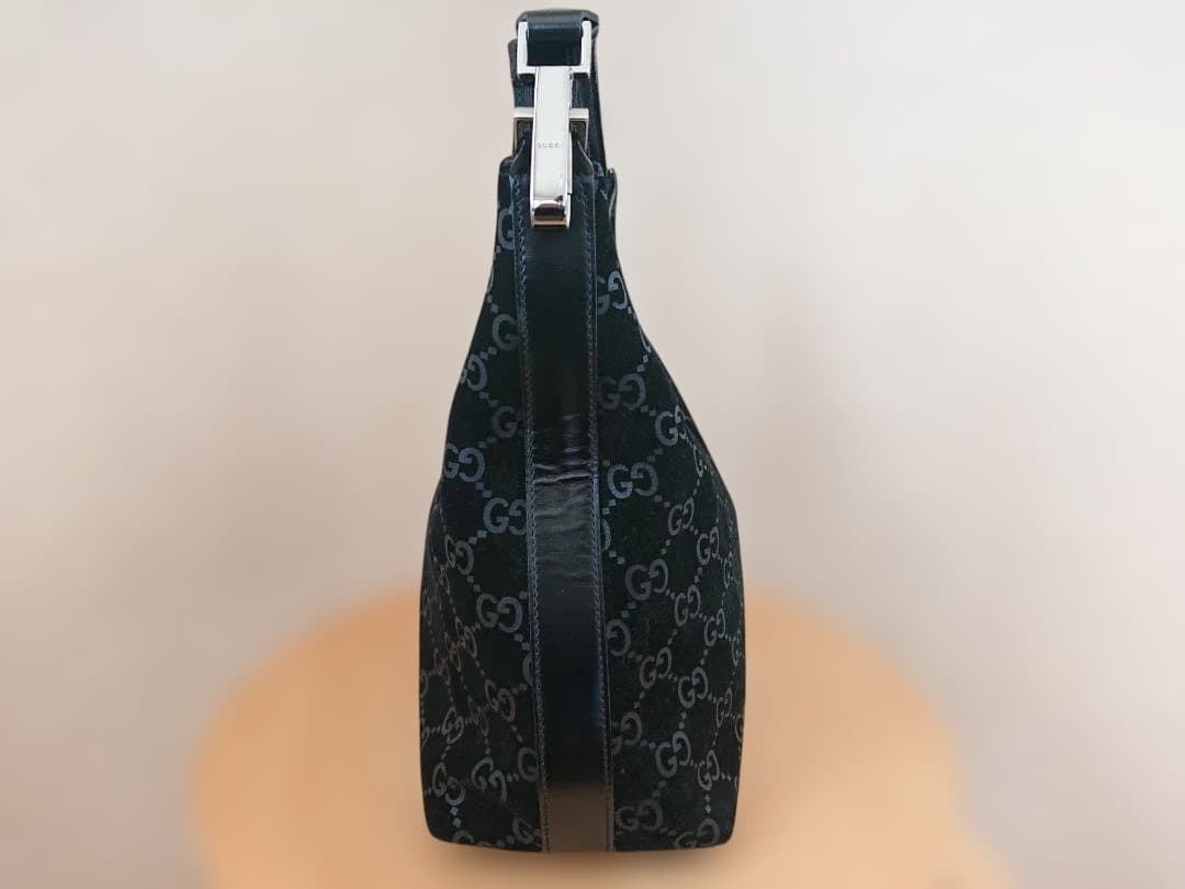 GUCCI スエード GG ショルダーバッグ 黒