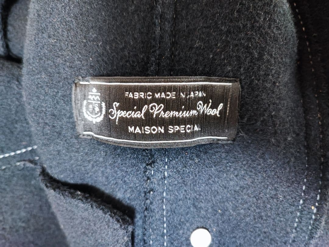 SUPER140S ウールカット オフステッチ ダブルオーバーコート