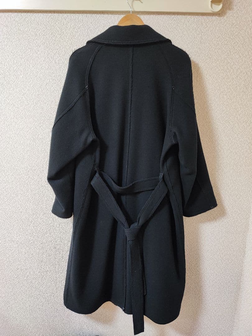 SUPER140S ウールカット オフステッチ ダブルオーバーコート