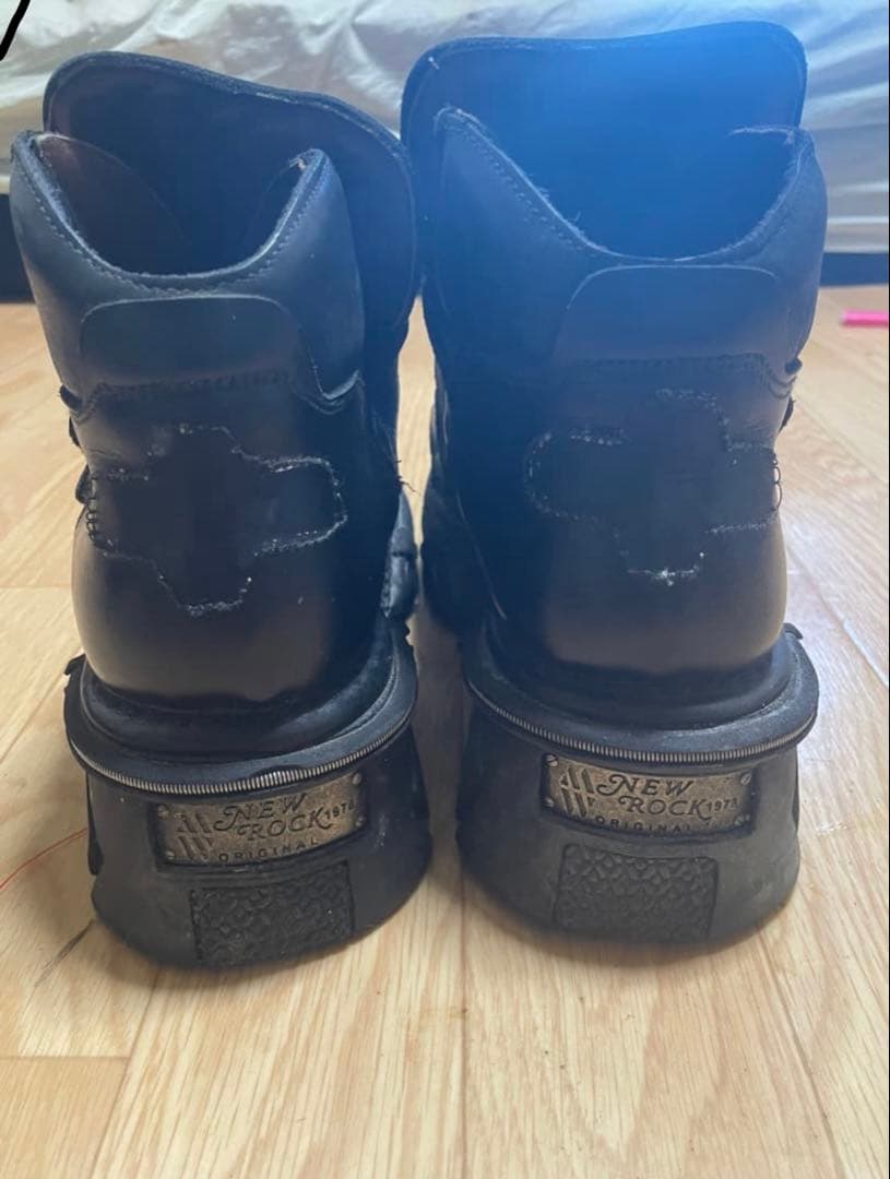 激レア廃盤　00s newrock ブラックブーツ　厚底　archive