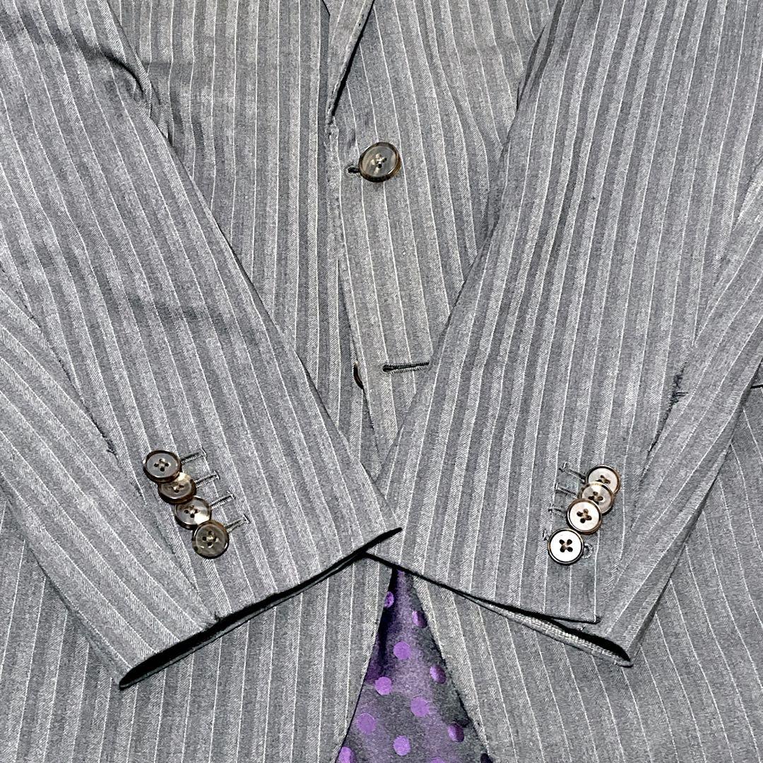 aab　スーツ　セットアップ　レダ　オーダーメイド　 グレー　ヘリンボー紫