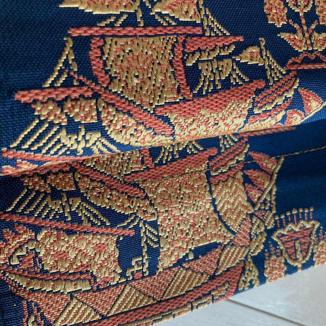 アンティーク京袋帯　南蛮船の織り出し　上質　正絹　No.77-26