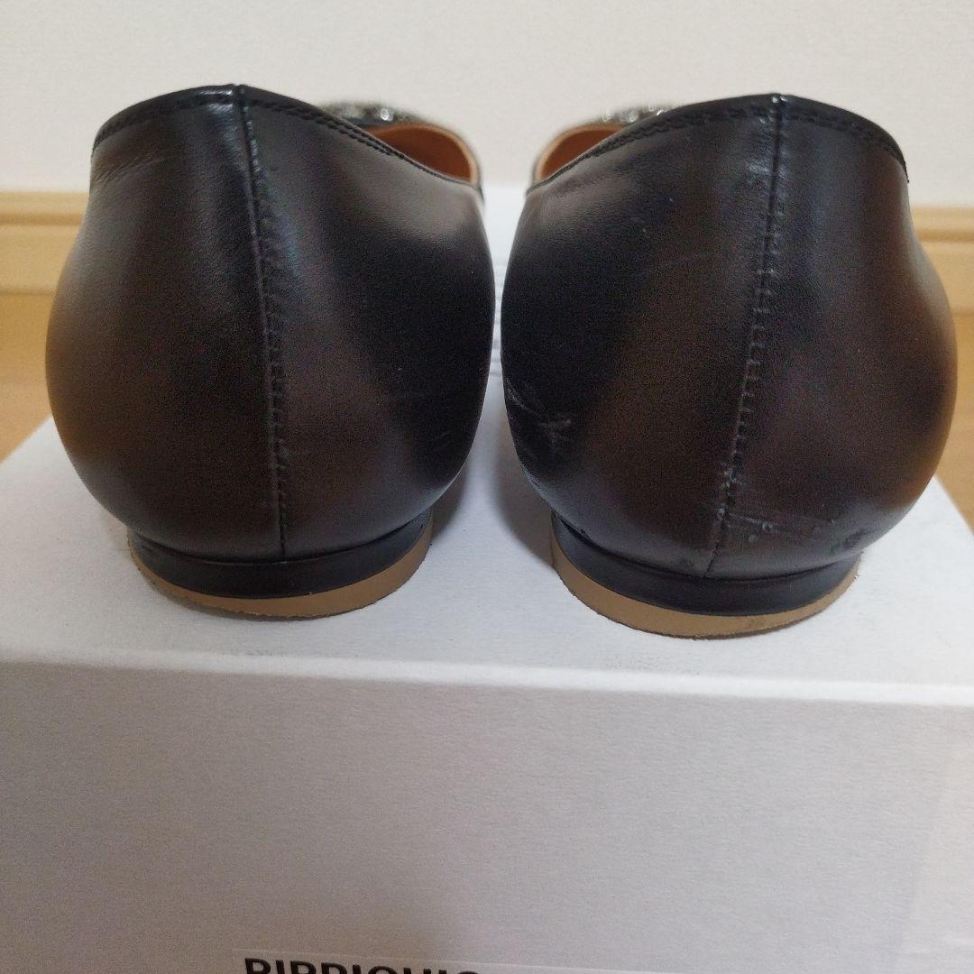 ピッピシックPPICHIC•ビジューレザーシューズ黒