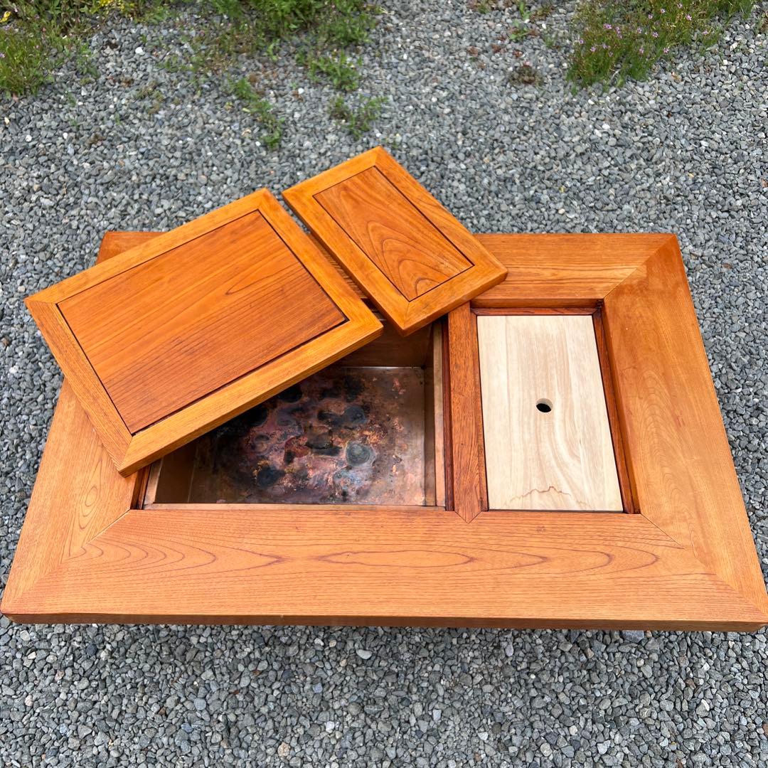 囲炉裏テーブル　昭和レトロ 火鉢 古民家家具　希少 引き出し 木製