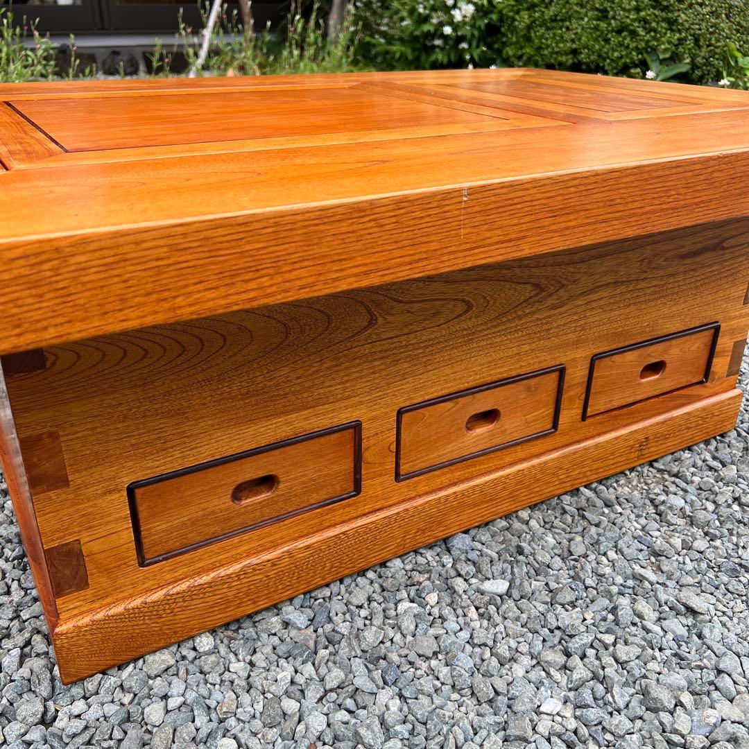 囲炉裏テーブル　昭和レトロ 火鉢 古民家家具　希少 引き出し 木製