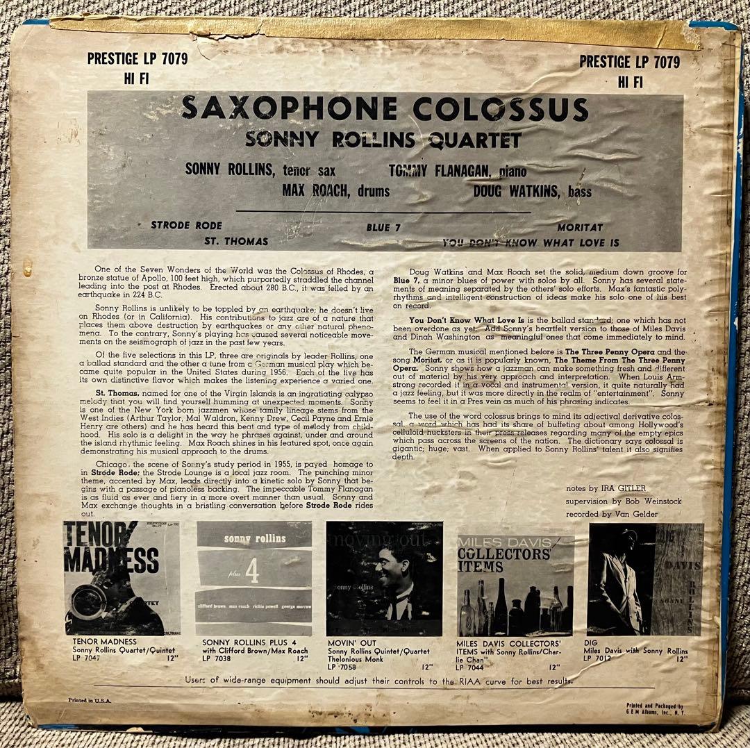 洋楽 US1958 Sonny Rollins Saxophone Colossus