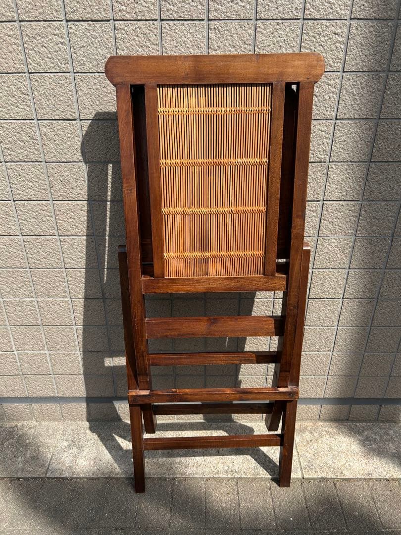 アジアンスタイル　チーク無垢材　折り畳みチェア