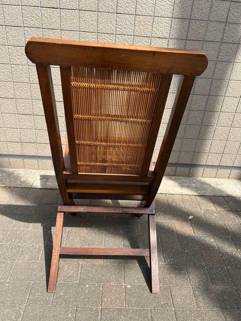 アジアンスタイル　チーク無垢材　折り畳みチェア