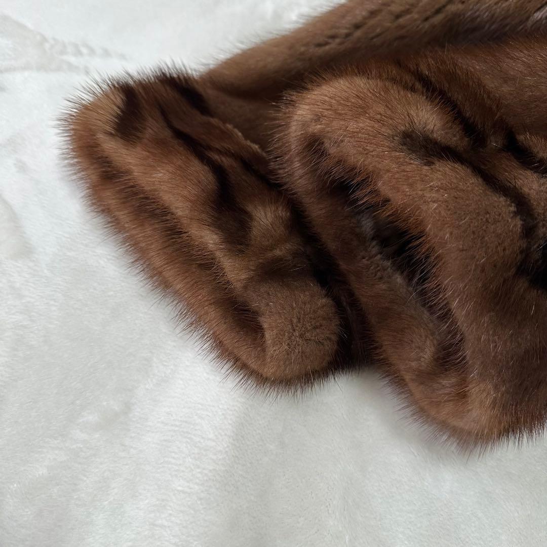 マリオヴァレンティノ ミンク 毛皮 リアルファー コート ブラウン XL 13号