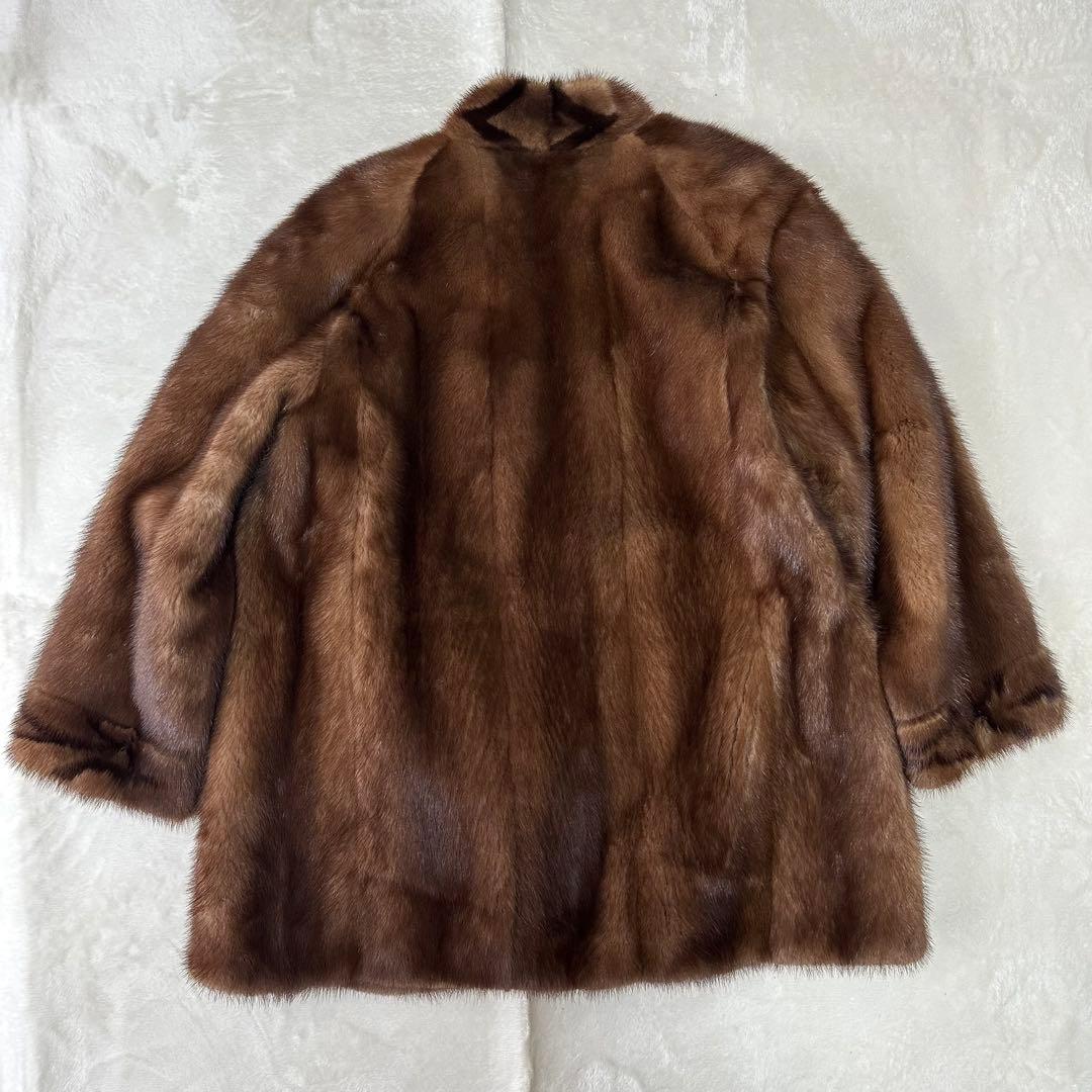マリオヴァレンティノ ミンク 毛皮 リアルファー コート ブラウン XL 13号