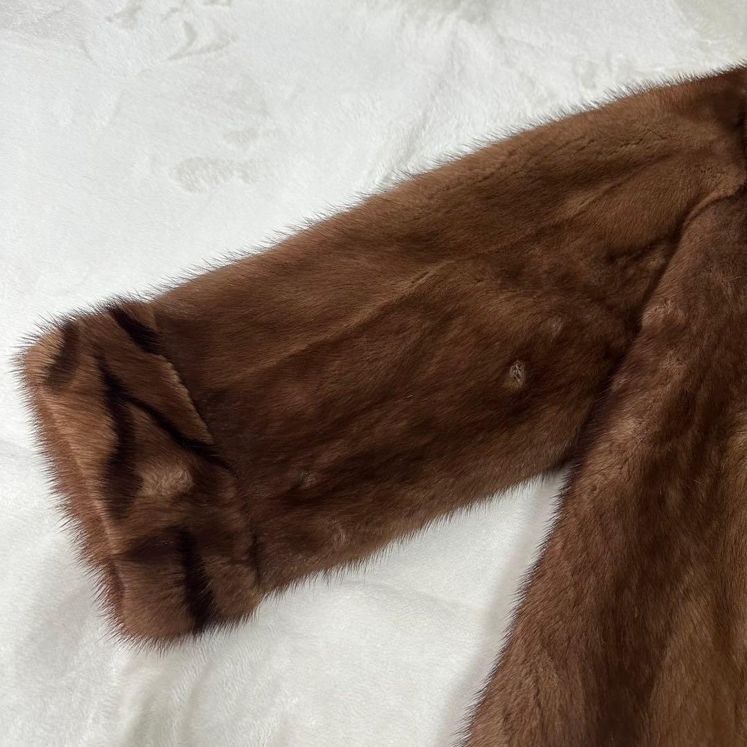 マリオヴァレンティノ ミンク 毛皮 リアルファー コート ブラウン XL 13号