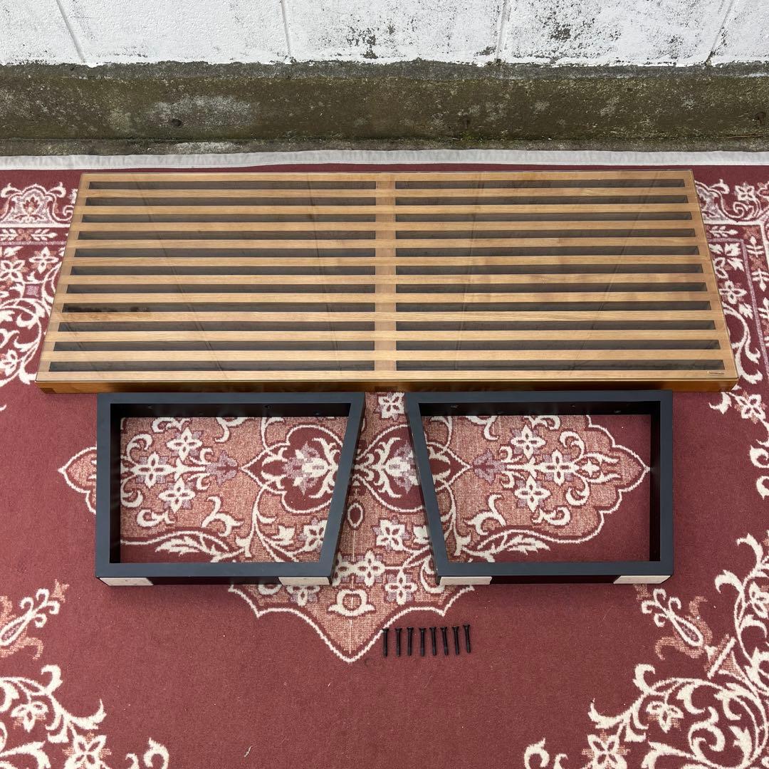 ジョージネルソン◼︎ プラットフォームベンチ リプロダクト品 強化ガラス天板付き