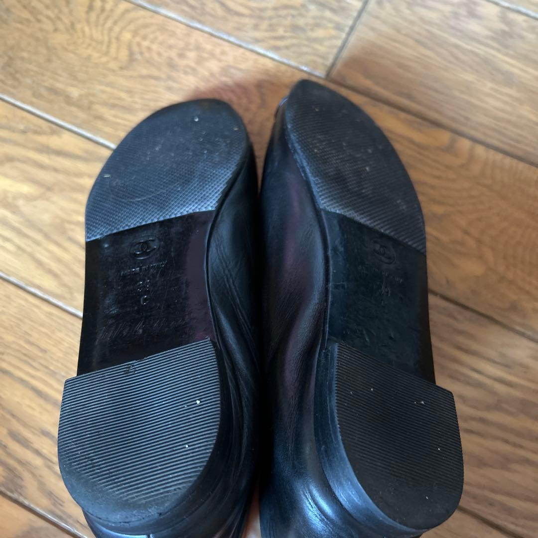 CHANEL シャネル　黒 フラットシューズ39