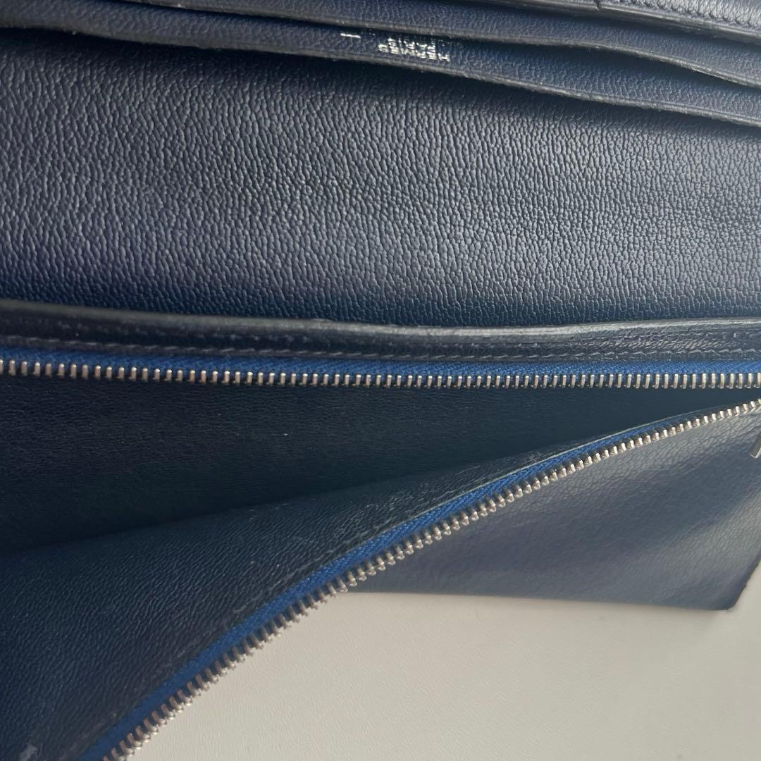 109 極上美品 HERMES エルメス ベアン リザード 2つ折り 長財布