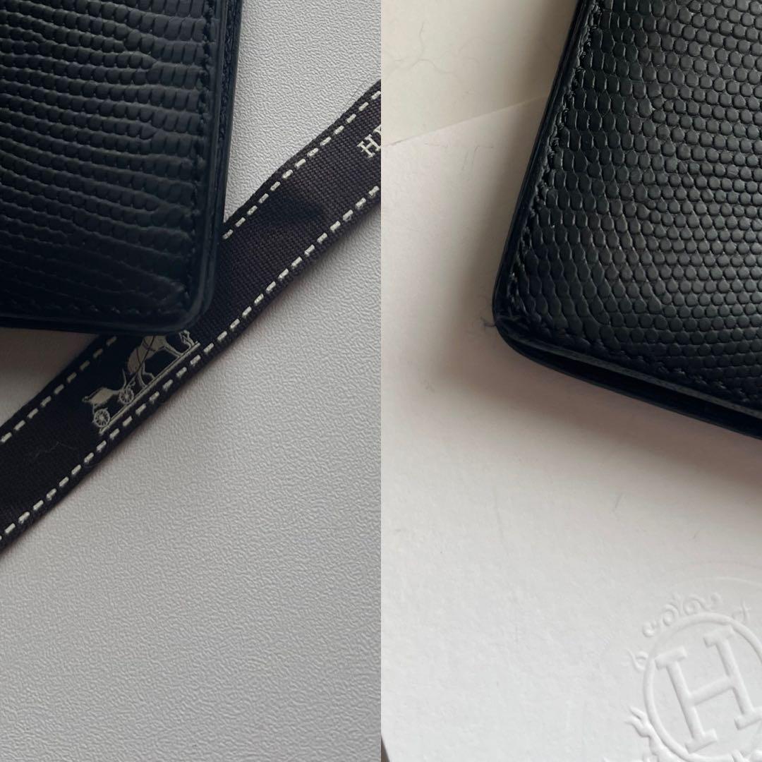 109 極上美品 HERMES エルメス ベアン リザード 2つ折り 長財布
