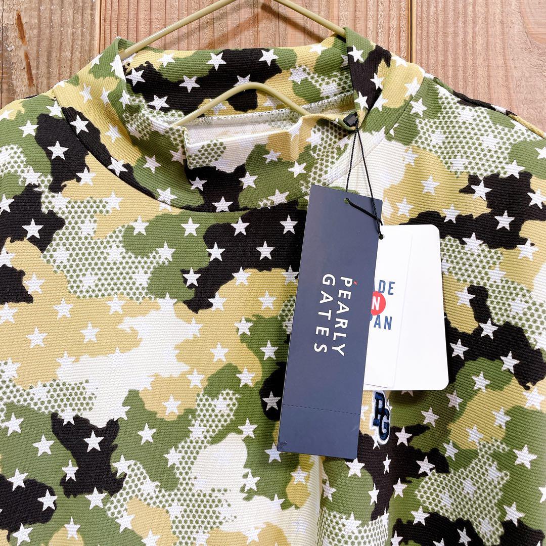 PEARLYGATES パーリーゲイツ カモフラ 星柄 総柄 半袖 モックネック