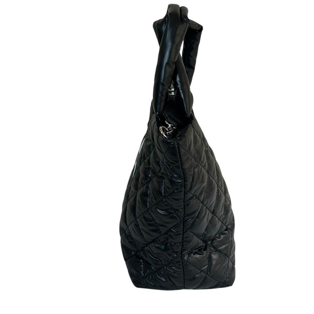 【希少】コラボ カールラガーフェルド 2WAYキルトトートバッグ 黒￼￼