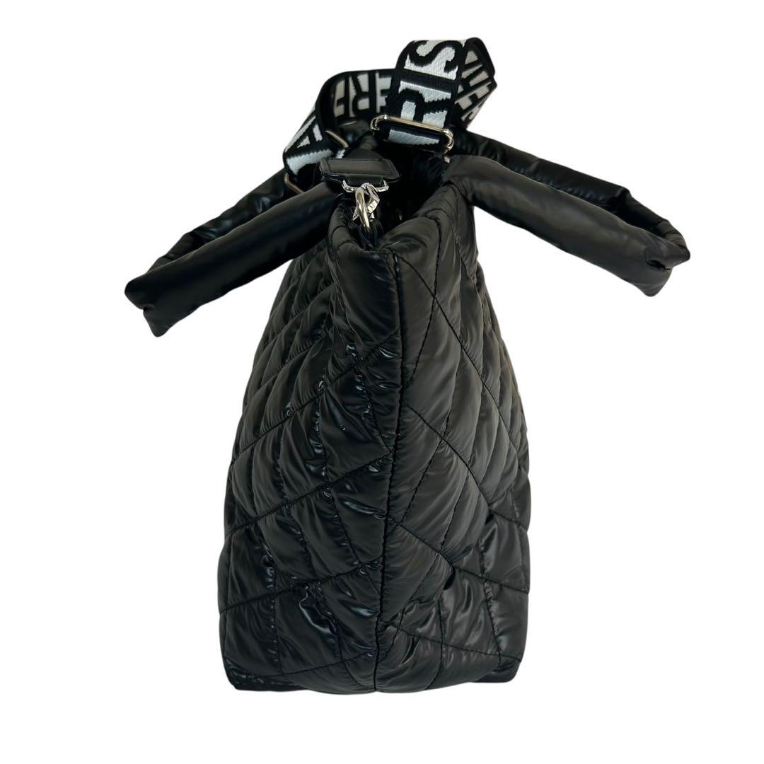 【希少】コラボ カールラガーフェルド 2WAYキルトトートバッグ 黒￼￼