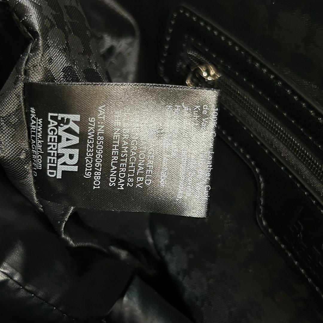 【希少】コラボ カールラガーフェルド 2WAYキルトトートバッグ 黒￼￼