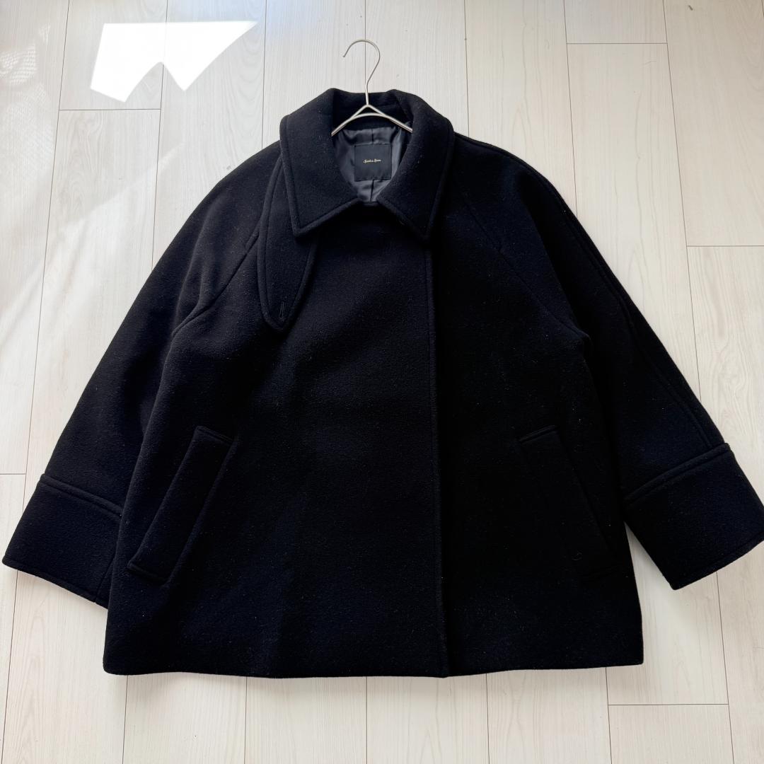 美品・完売品✨スピックアンドスパン　W/Nyモッサステンカラーショートコート