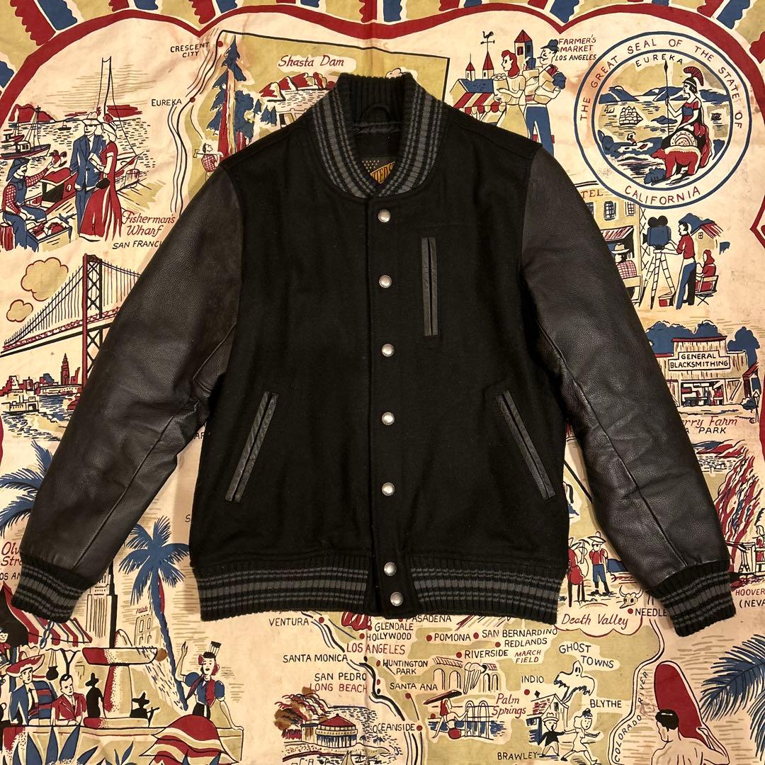 UNITED SPORTS OF AMERICA スタジャン ブラック　レザー