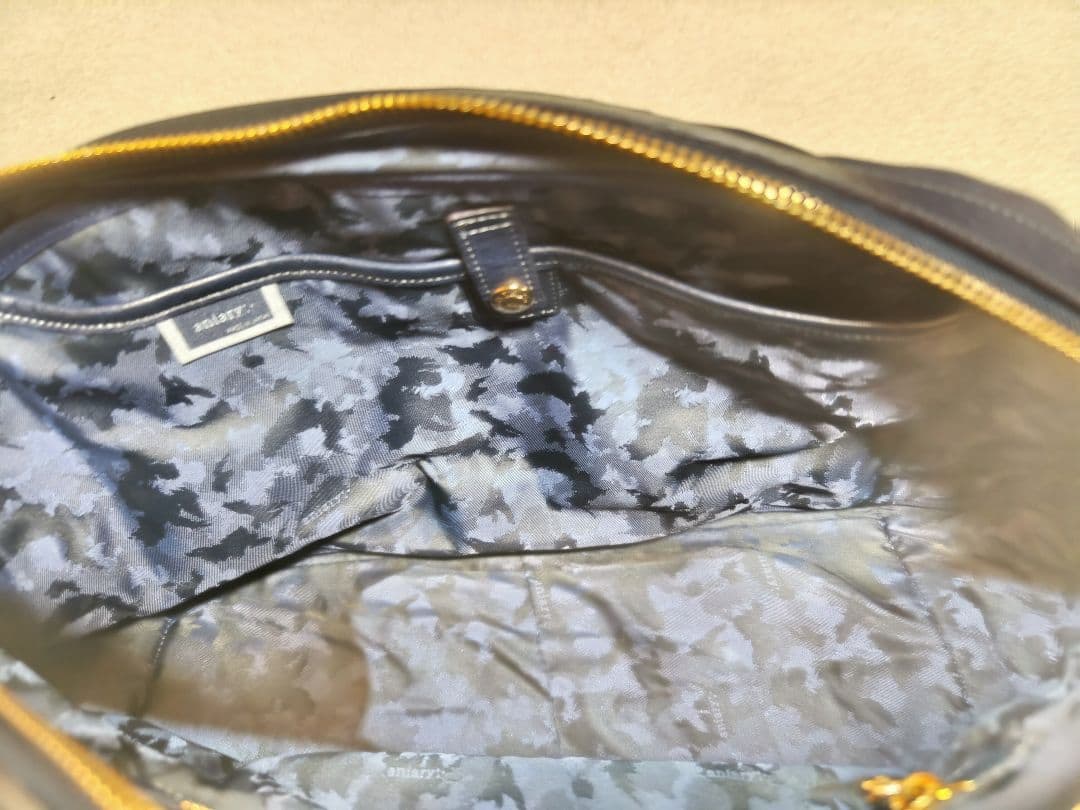 【新品未使用】アニアリ aniary レザーボストンバッグ ネイビー