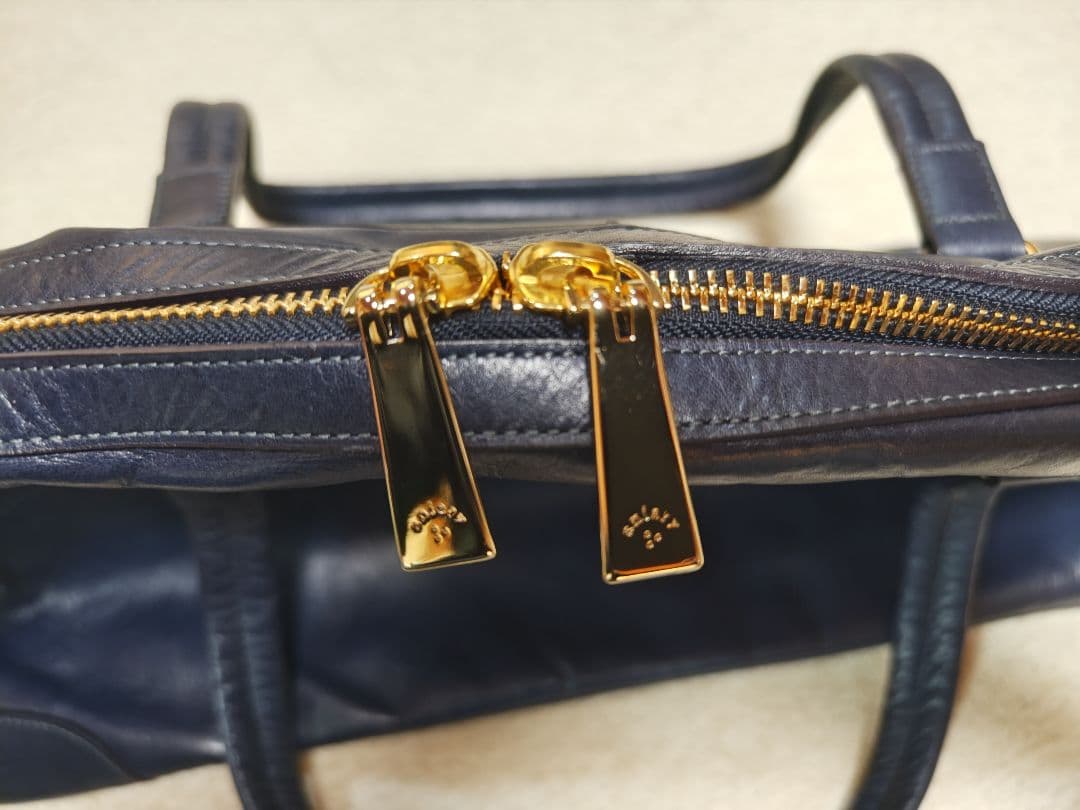 【新品未使用】アニアリ aniary レザーボストンバッグ ネイビー