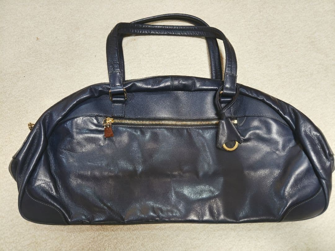 【新品未使用】アニアリ aniary レザーボストンバッグ ネイビー