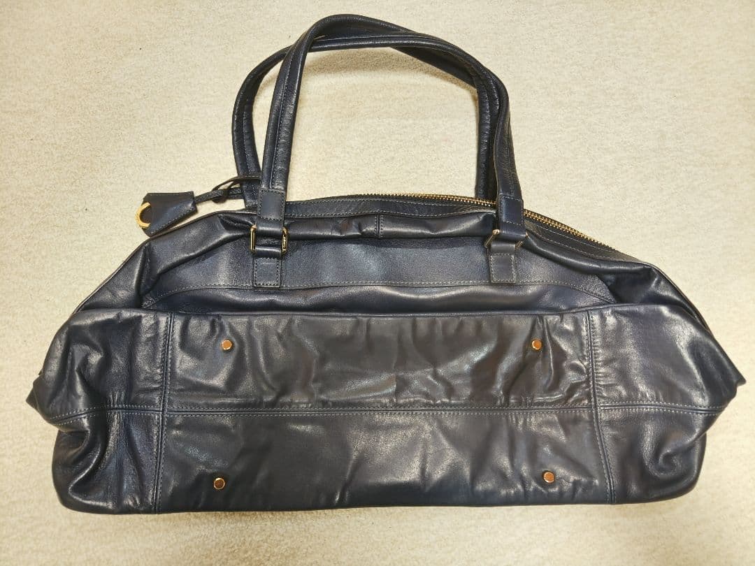 【新品未使用】アニアリ aniary レザーボストンバッグ ネイビー