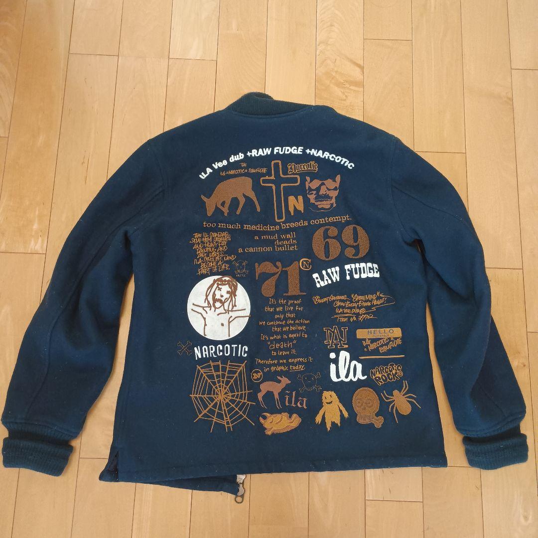 iLA+RAW FUDGE+NARCOTIC スタジャン ネイビー