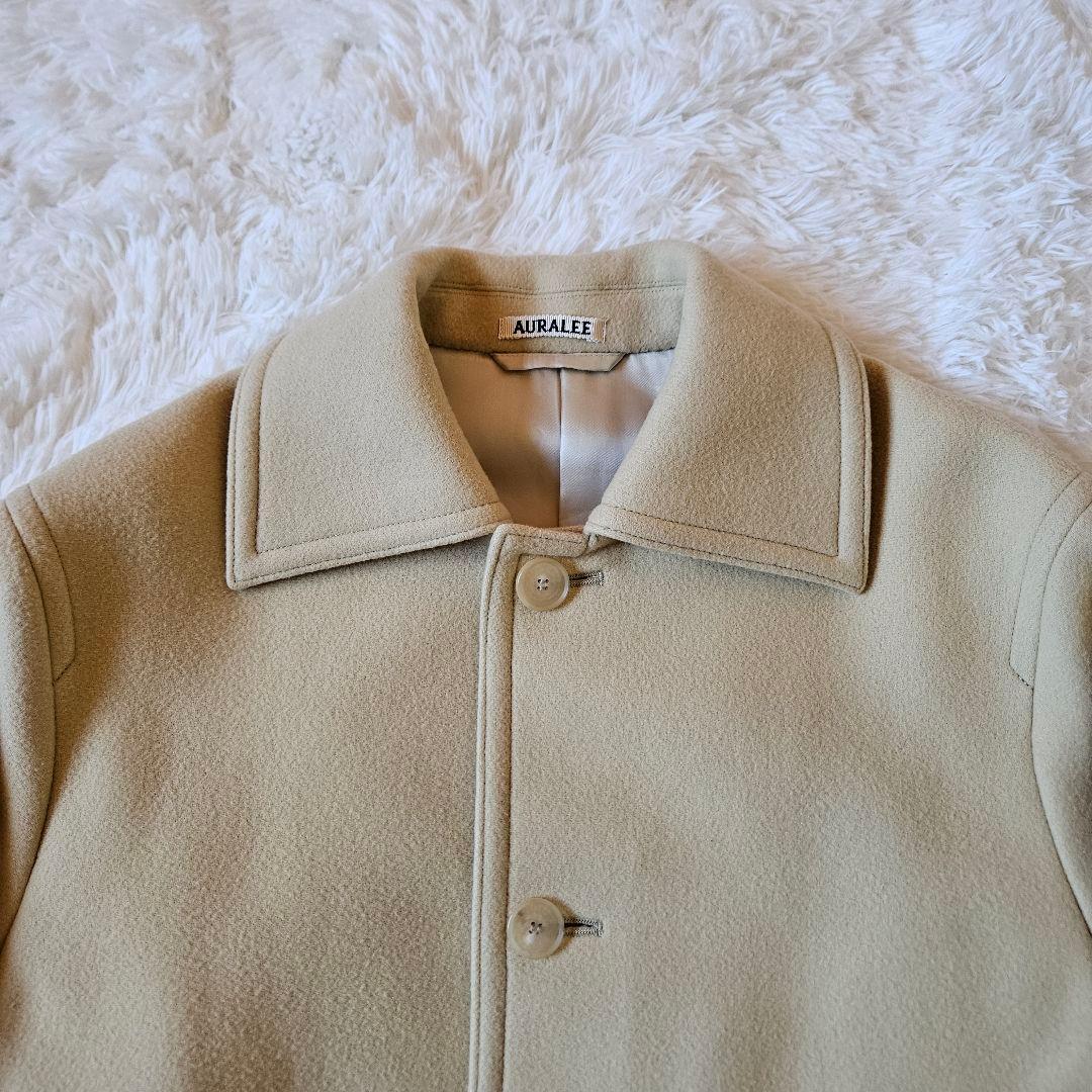 【AURALEE】美品 ライトメルトンハーフコート ウール100% サイズ2