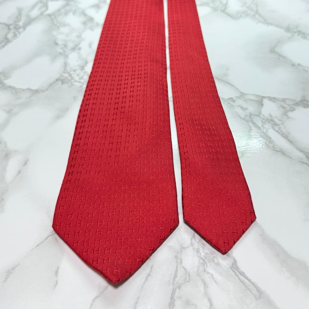 ✨極美品✨ 現行タグ HERMES ネクタイ シルク100% ファソネH H織り