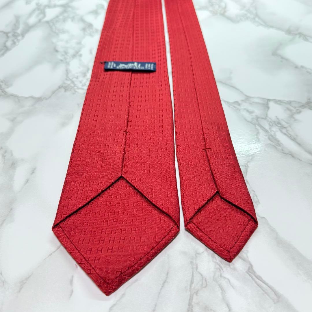 ✨極美品✨ 現行タグ HERMES ネクタイ シルク100% ファソネH H織り