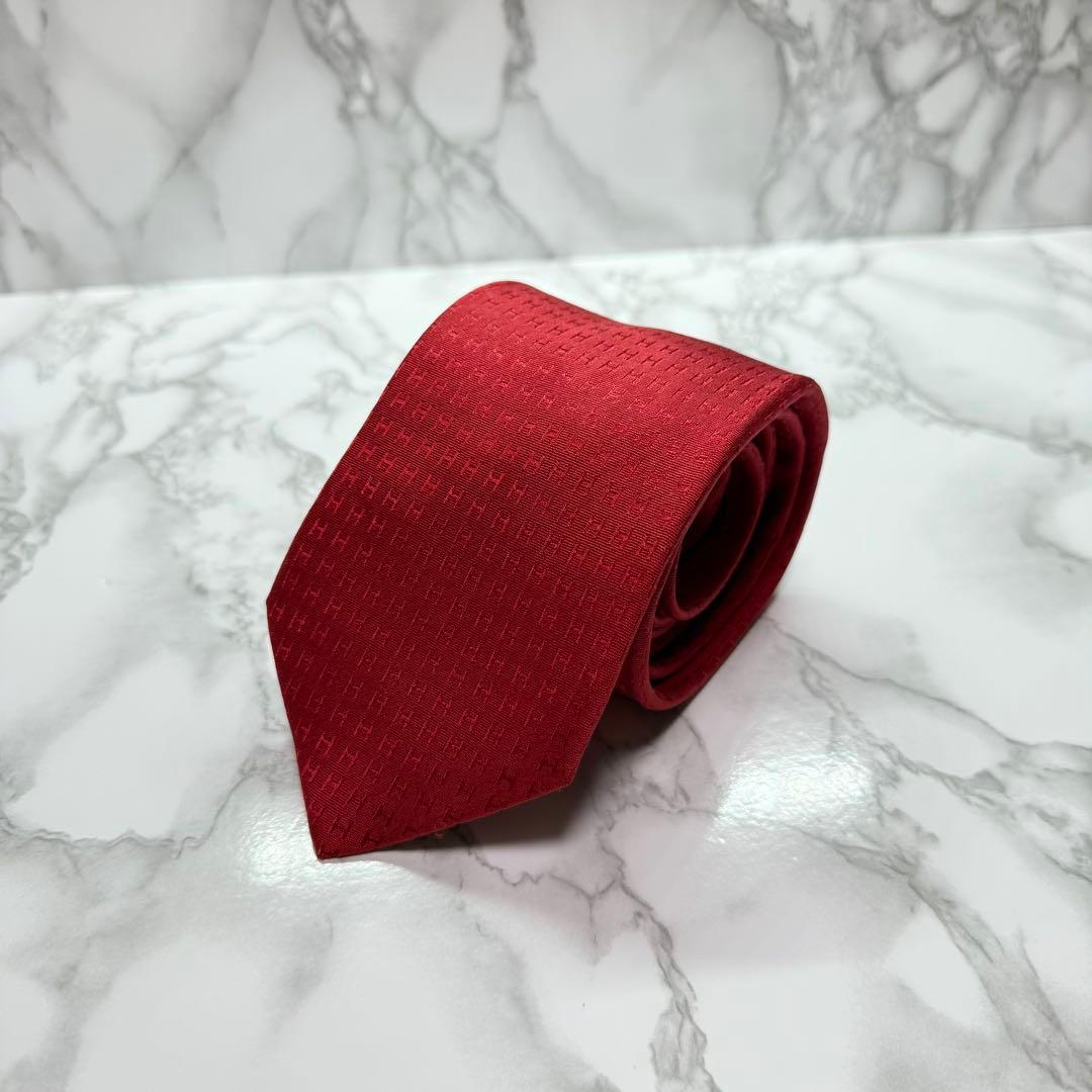 ✨極美品✨ 現行タグ HERMES ネクタイ シルク100% ファソネH H織り