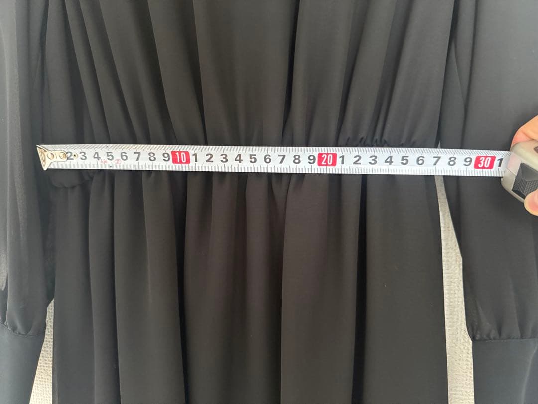 【美品】Rire fete リルフェテ パールデザインシフォンドレス 9号