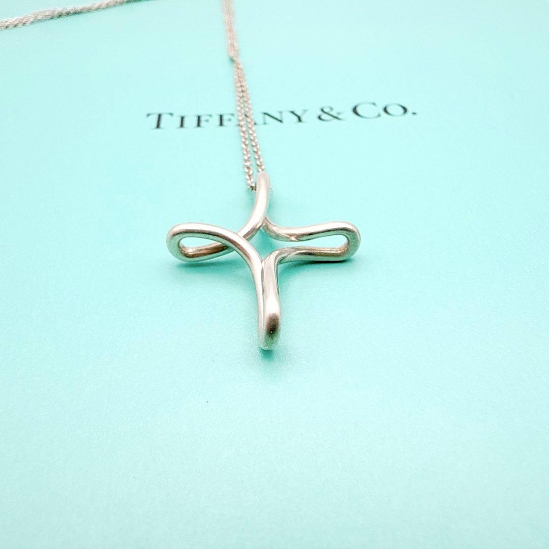 2982-1 人気✨Tiffany インフィニティクロス　ネックレス　SV925